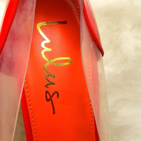 LULUs Salema Red Patent Pointed-Toe Pumps heels new 8 - Picture 8 of 13
